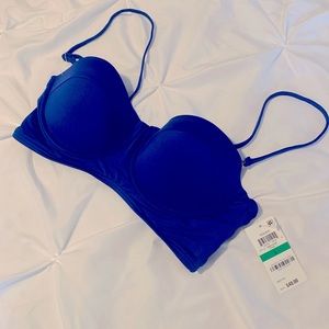 NWT Bar III Underwire Bikini Top, Blue, Sz L